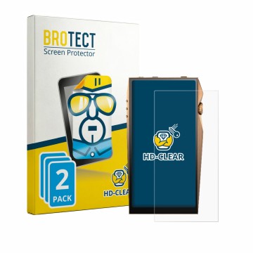 Vorderseite einer Produktverpackung mit dem Markenlogo BROTECT. Daneben ist das Gerät Astell&Kern A&ultima SP4000 mit dem zuge