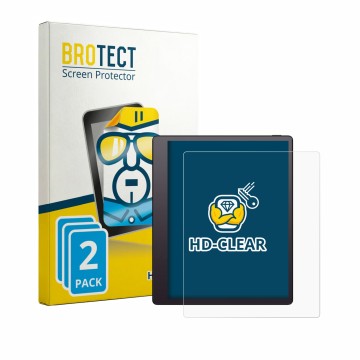 Front side of a product packaging with the brand logo BROTECT. Next to it is the device Boox Note Mini C shown with the corres