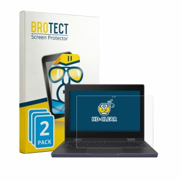 Front side of a product packaging with the brand logo BROTECT. Next to it is the device ASUS Chromebook CZ11 Flip CZ1104F show