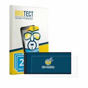 Face avant d’un emballage produit avec le logo de la marque BROTECT. À côté, l’appareil Garmin Drive 7.1