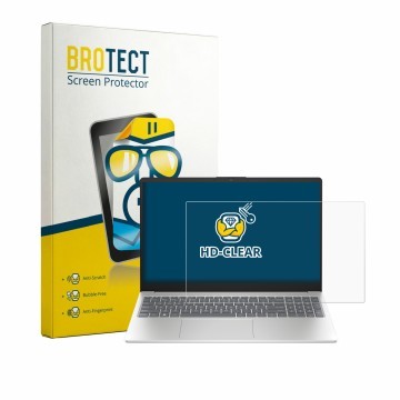 Front side of a product packaging with the brand logo BROTECT. Next to it is the device HP 15-fd1731ngx shown with the corresp
