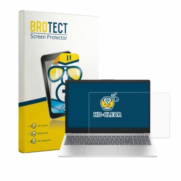 Front side of a product packaging with the brand logo BROTECT. Next to it is the device HP 15-fd1750ngx shown with the corresp