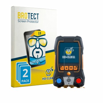 Face avant d’un emballage produit avec le logo de la marque BROTECT. À côté, l’appareil Testo 558s est représenté avec la prot