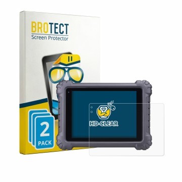 Vorderseite einer Produktverpackung mit dem Markenlogo BROTECT. Daneben ist das Gerät Autel MaxiSys MS909 mit dem zugehörigen 