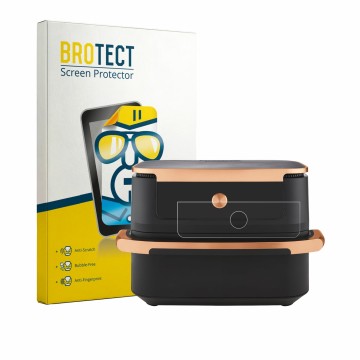 Face avant d’un emballage produit avec le logo de la marque BROTECT. À côté, l’appareil Ninja Foodi FlexDrawer AF500EUCP est r