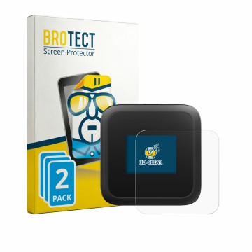 Front side of a product packaging with the brand logo BROTECT. Next to it is the device Netgear Nighthawk M3 shown with the co
