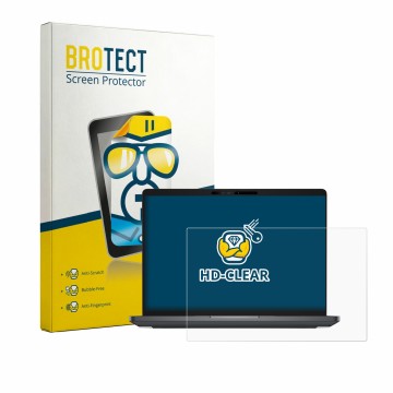 Parte frontale di una confezione del prodotto con il logo del marchio BROTECT. Accanto è raffigurato il dispositivo Dell Pro P