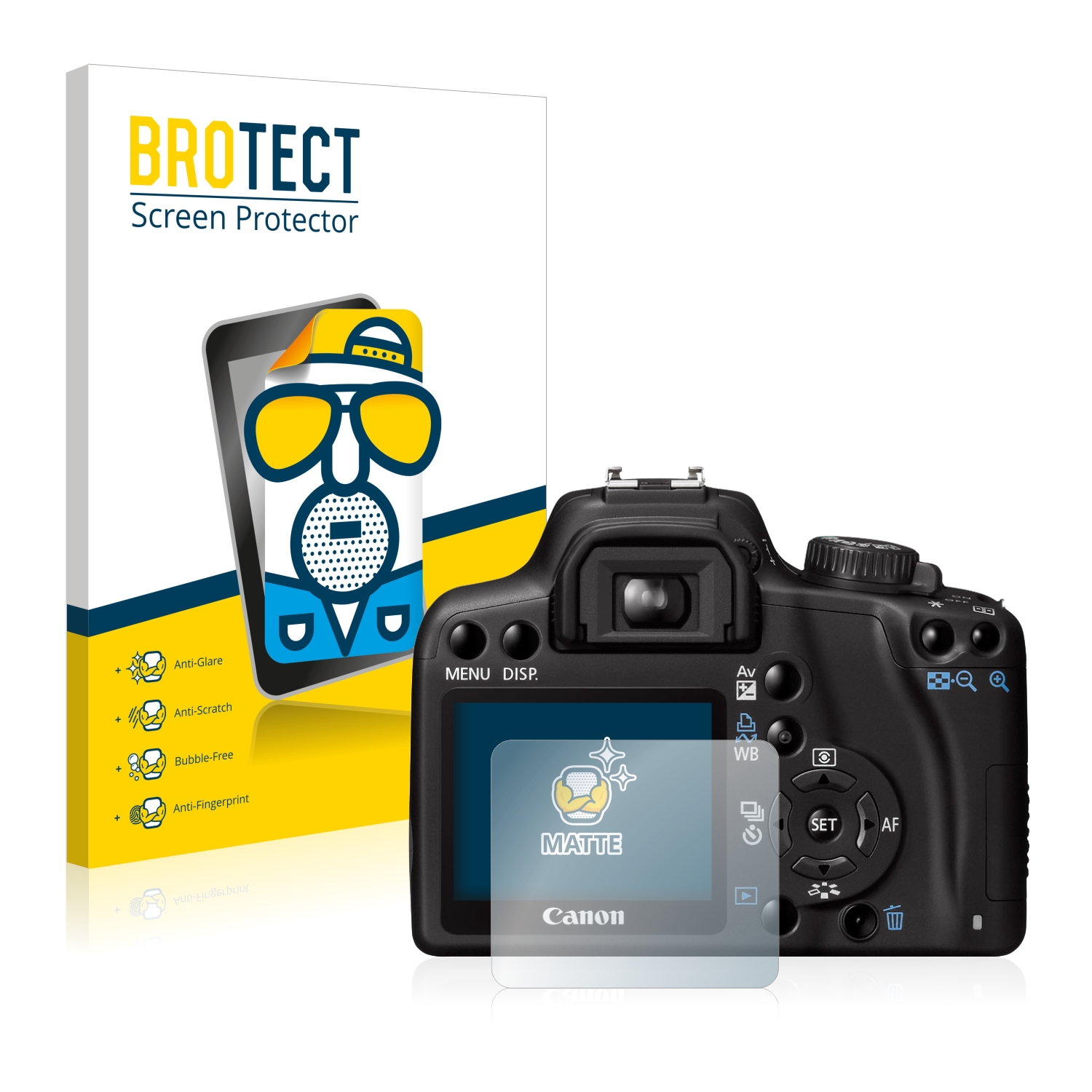 Anti-Reflex BROTECT 2X Entspiegelungs-Schutzfolie kompatibel mit Canon EOS 1000D Displayschutz-Folie Matt Anti-Fingerprint