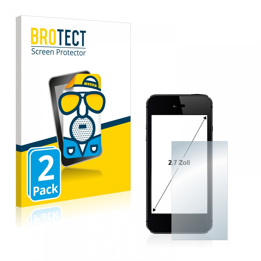 2x BROTECT Matte Film de protection d'écran mat pour Smartphones et téléphones  portables avec 2.7 pouce Ecrans [55 mm x 41 mm, 4:3]