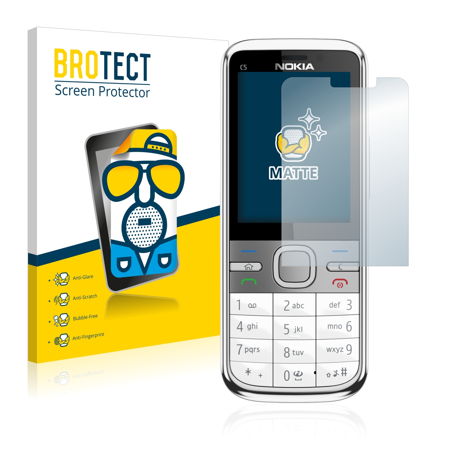 2x BROTECT Matte Screen Protector for Nokia C5-00 5MP