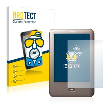 Face avant d’un emballage produit avec le logo de la marque BROTECT. À côté, l’appareil Tolino Shine est représenté avec la pr