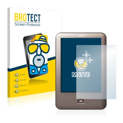 Face avant d’un emballage produit avec le logo de la marque BROTECT. À côté, l’appareil Tolino Shine est représenté avec la pr