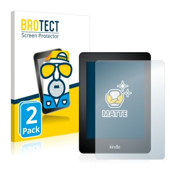 Vorderseite einer Produktverpackung mit dem Markenlogo BROTECT. Daneben ist das Gerät Amazon Kindle Voyage mit dem zugehörigen