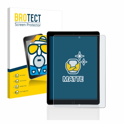 Vorderseite einer Produktverpackung mit dem Markenlogo BROTECT. Daneben ist das Gerät Apple iPad Pro 12.9" 2015 mit dem zugehö