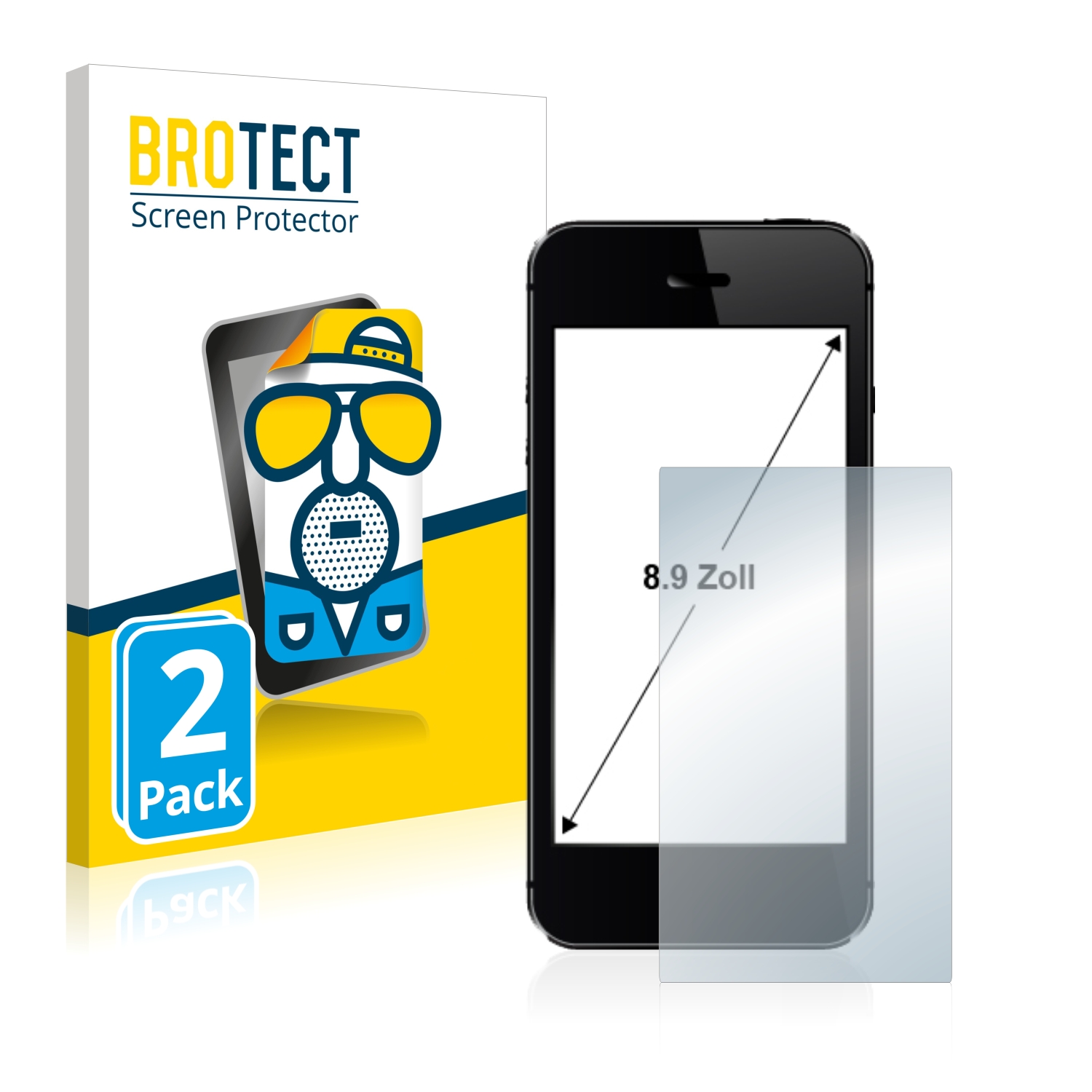 Matná ochranná fólie BROTECT pro Telefon s displejem 8.9" palce [196.8 mm x 110.6 mm, 16:9], 2 ks