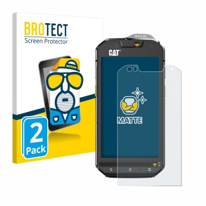 Vorderseite einer Produktverpackung mit dem Markenlogo BROTECT. Daneben ist das Gerät Caterpillar Cat S60 mit dem zugehörigen 