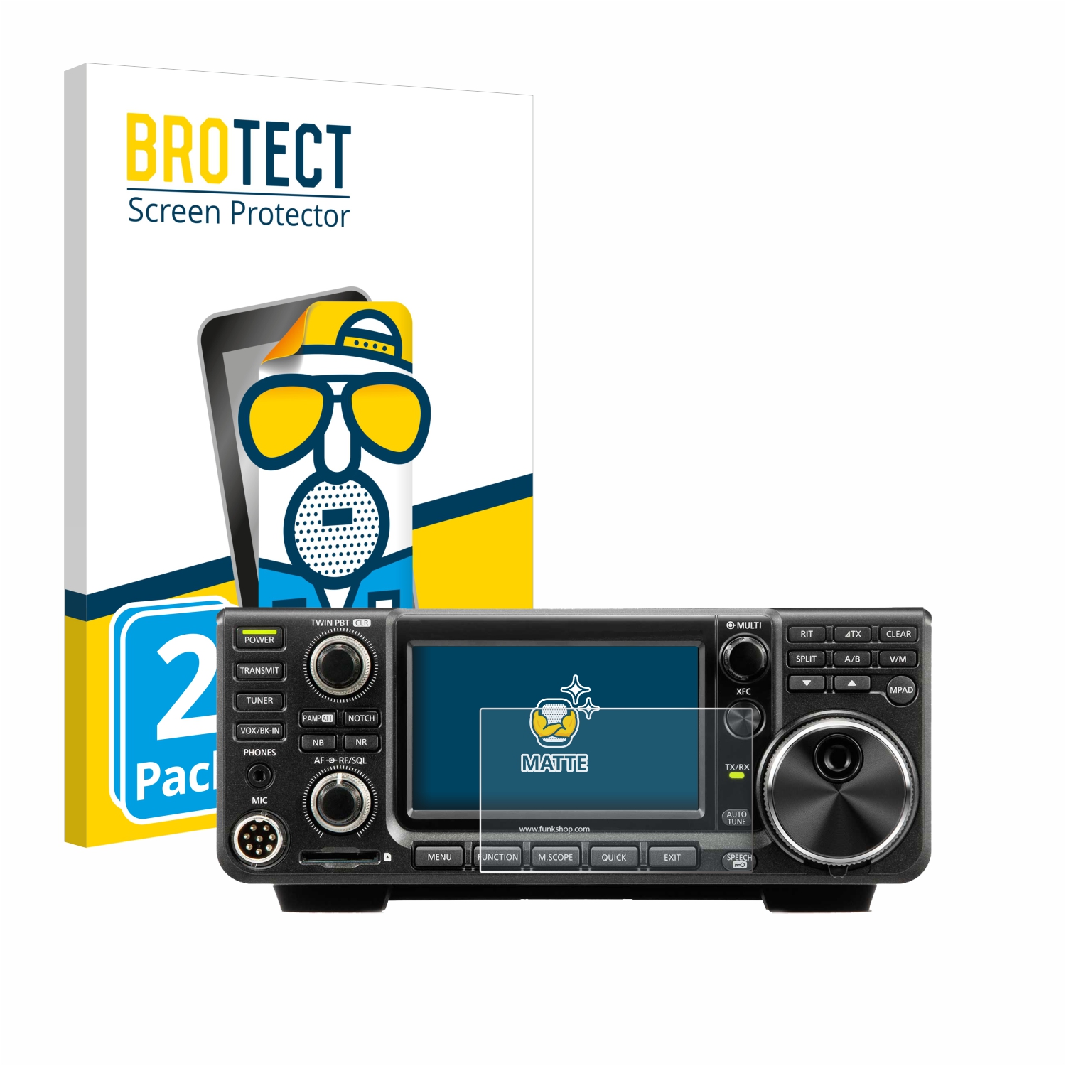 2x BROTECT Schutzfolie für Icom IC-7300 Klar Displayschutzfolie Transparent 