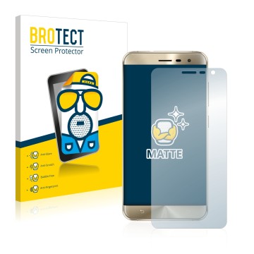 Front side of a product packaging with the brand logo BROTECT. Next to it is the device ASUS ZenFone 3 ZE552KL shown with the 