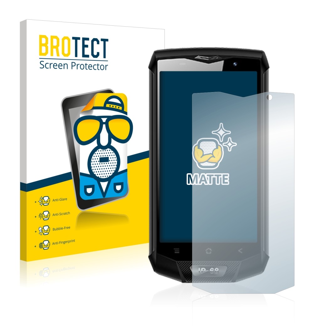 Parte frontale di una confezione del prodotto con il logo del marchio BROTECT. Accanto è raffigurato il dispositivo Blackview 