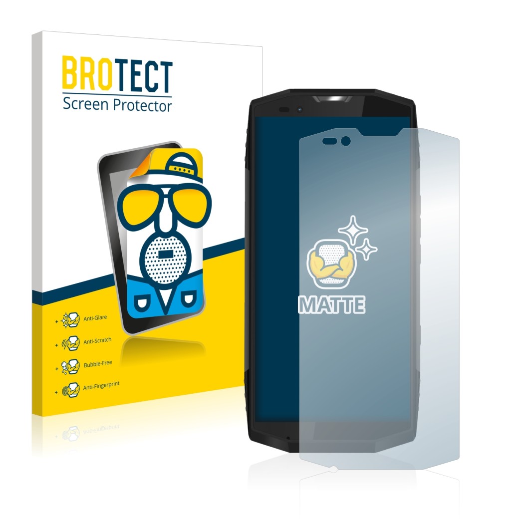 Vorderseite einer Produktverpackung mit dem Markenlogo BROTECT. Daneben ist das Gerät Blackview BV9000 Pro mit dem zugehörigen