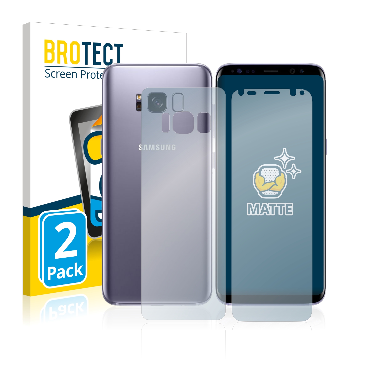 Matná ochranná fólie BROTECT pro Samsung Galaxy S8 (Přední strana + Zadní strana), 2 ks