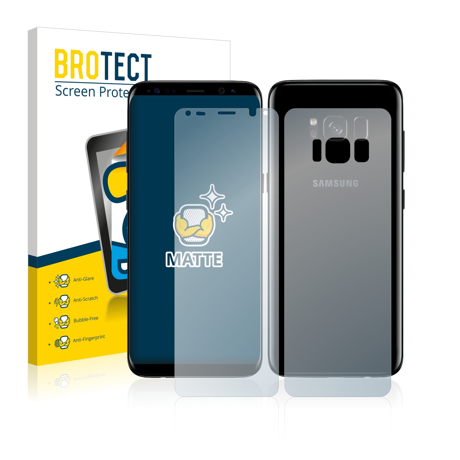Matná ochranná fólie BROTECT pro Samsung Galaxy S8 Plus (Přední strana + Zadní strana), 2 ks