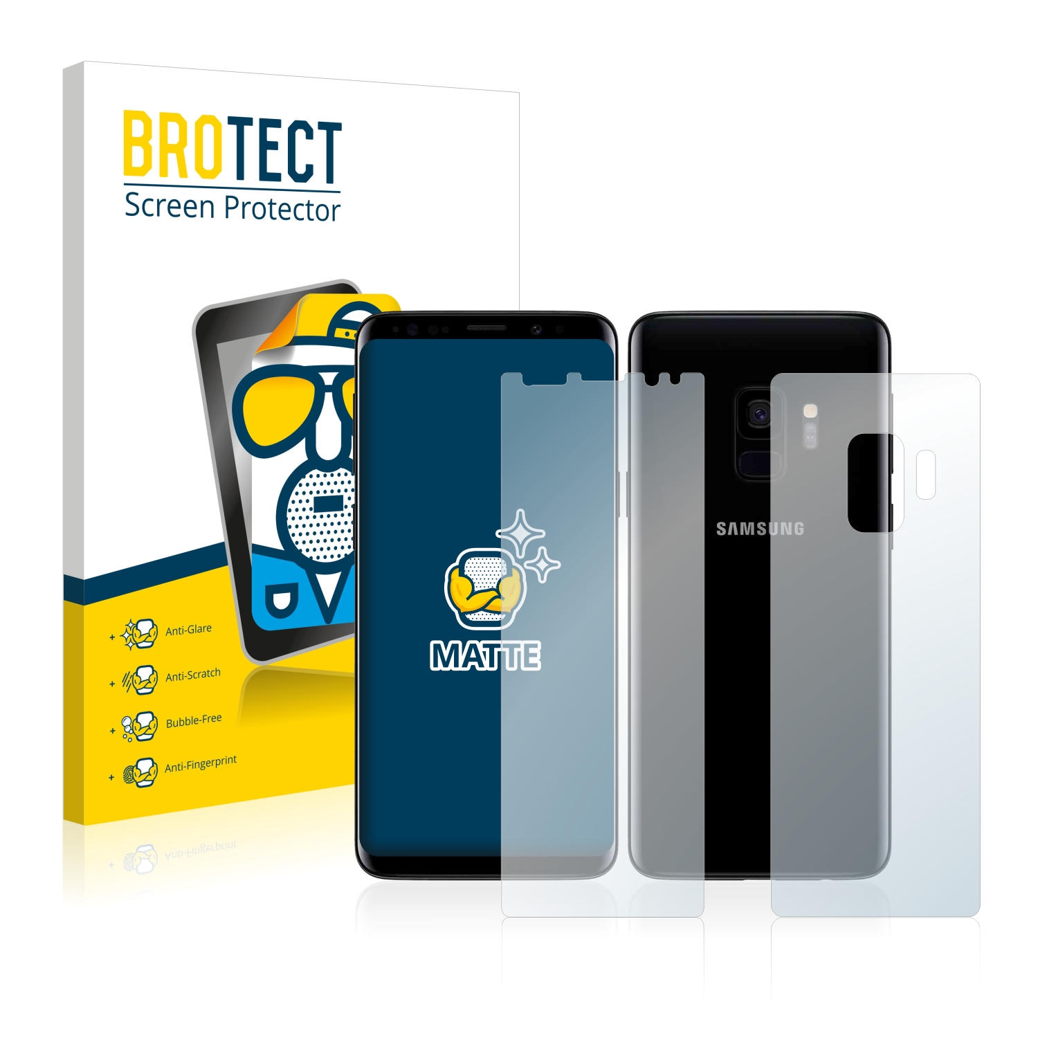 Matná ochranná fólie BROTECT pro Samsung Galaxy S9 (Přední strana + Zadní strana), 2 ks