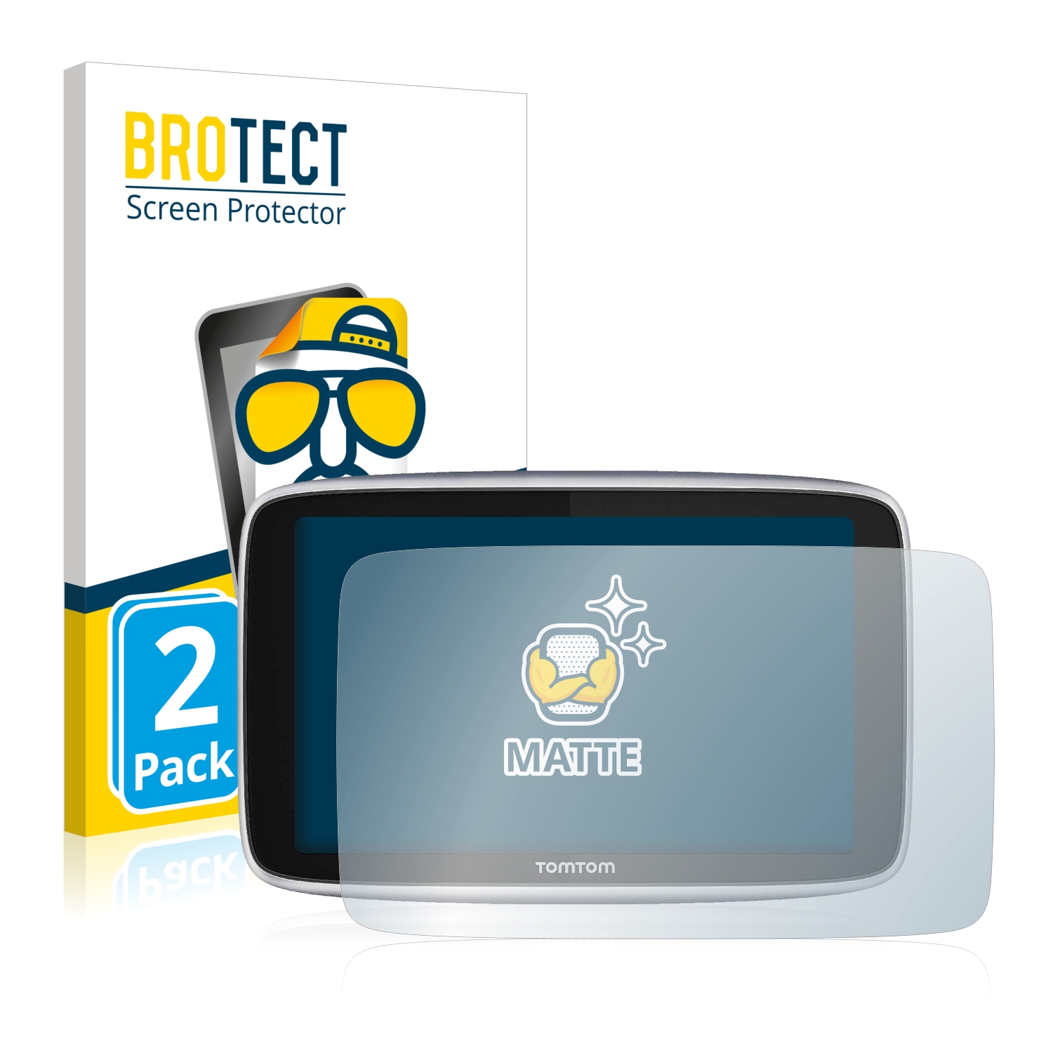 2X BROTECT Matt Film de Protection d’écran pour Tomtom GO Premium X Surface Mate, antireflet, revêtement Anti-Traces de Doigts, Application sans Bulles d’air, découpe sur Mesure 