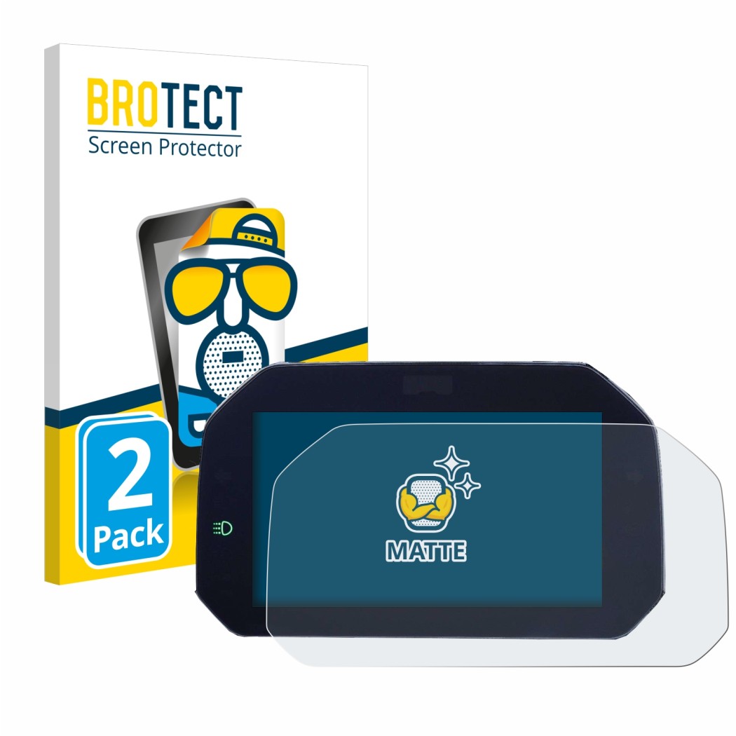 Front side of a product packaging with the brand logo BROTECT. Next to it is the device BMW F850GS 2018-2020 Connectivity TFT 