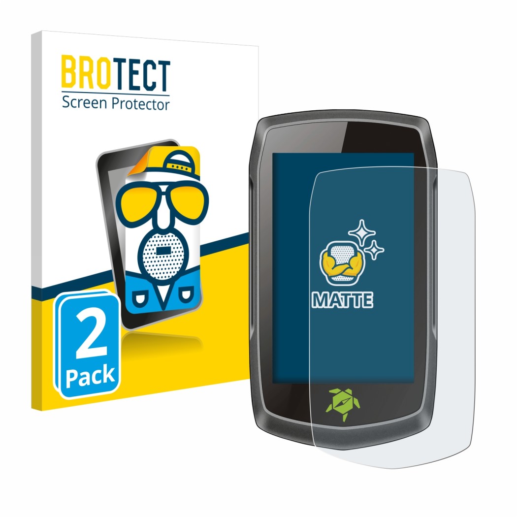 Front side of a product packaging with the brand logo BROTECT. Next to it is the device A-Rival Teasi One4 HR shown with the c