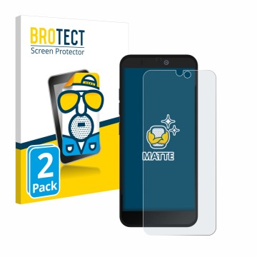 Front side of a product packaging with the brand logo BROTECT. Next to it is the device Fairphone 3 Plus shown with the corres