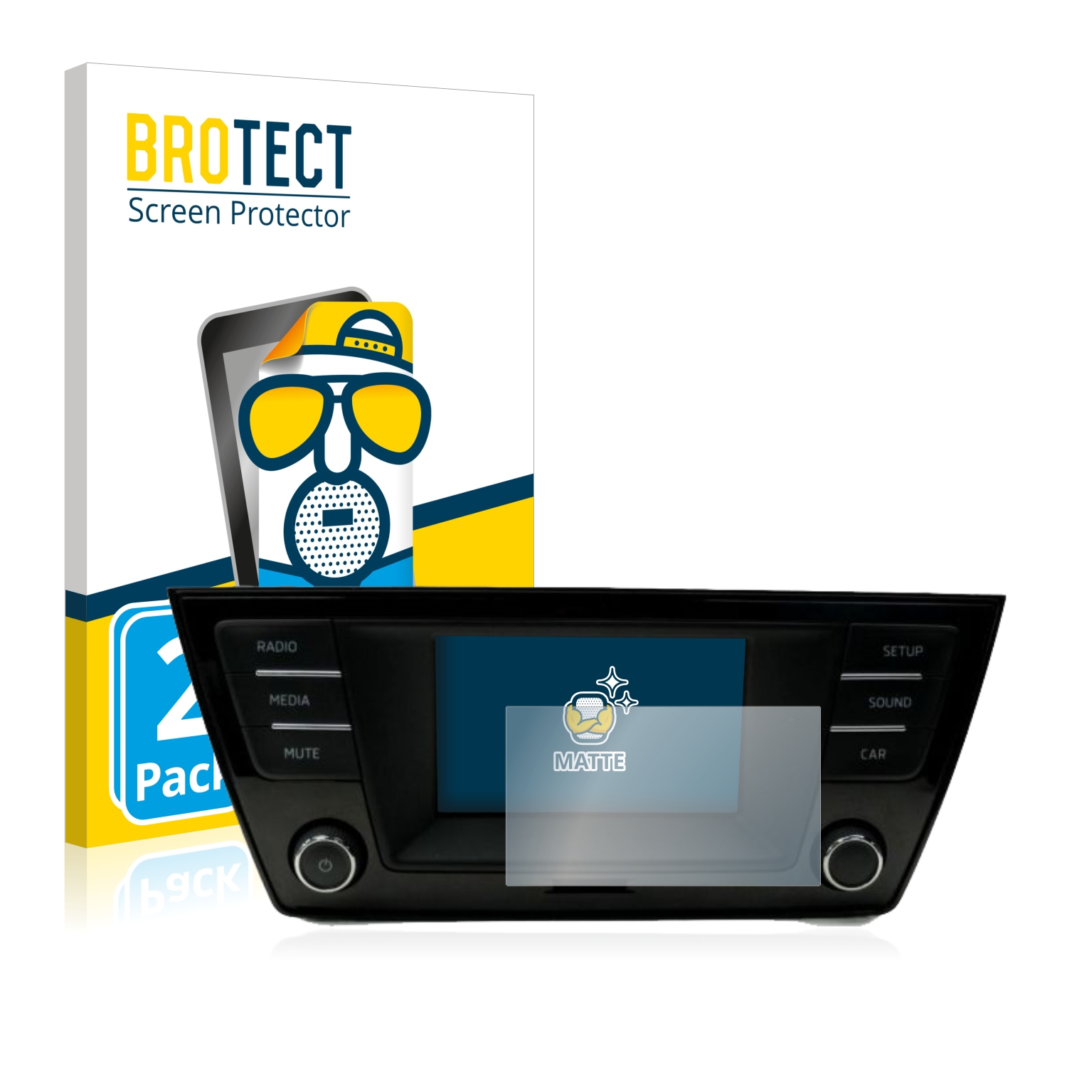 2 Pack BROTECT Matte Screen Protector for Skoda Fabia 3 Radio Swing 5 ...