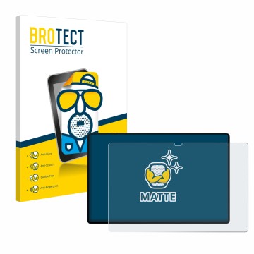 Parte frontal de un envase de producto con el logotipo de la marca BROTECT. Al lado se muestra el dispositivo Samsung Galaxy T