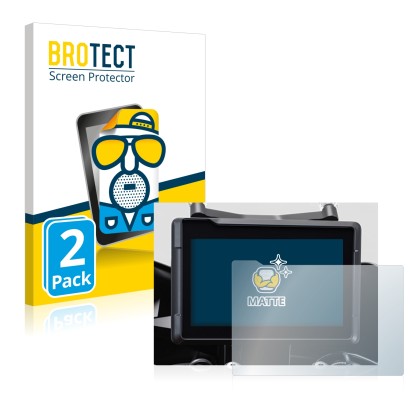 Front side of a product packaging with the brand logo BROTECT. Next to it is the device KTM 1290 Super Duke GT 2022 TFT 7