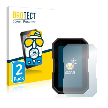 Front side of a product packaging with the brand logo BROTECT. Next to it is the device Ducati DesertX 2022 shown with the cor