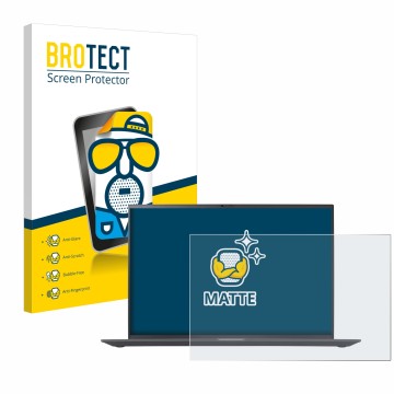 Vorderseite einer Produktverpackung mit dem Markenlogo BROTECT. Daneben ist das Gerät LG gram 16'' 2023 mit dem zugehörigen Di