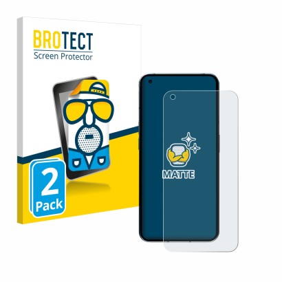 Front side of a product packaging with the brand logo BROTECT. Next to it is the device Nothing Phone (1) (case-friendly) show