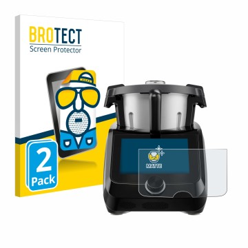 Front side of a product packaging with the brand logo BROTECT. Next to it is the device SilverCrest Monsieur Cuisine Smart BLA