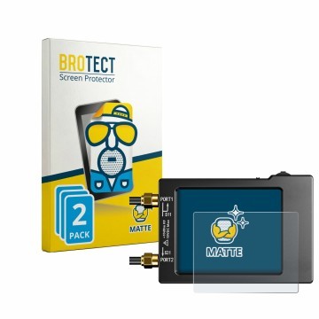 Front side of a product packaging with the brand logo BROTECT. Next to it is the device NanoVNA H (handheld) shown with the co