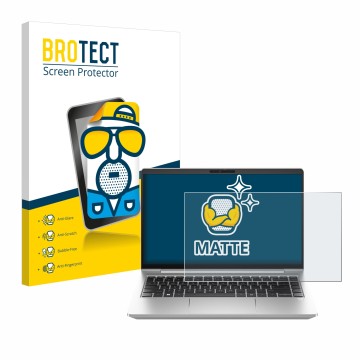 Parte frontale di una confezione del prodotto con il logo del marchio BROTECT. Accanto è raffigurato il dispositivo HP ProBook