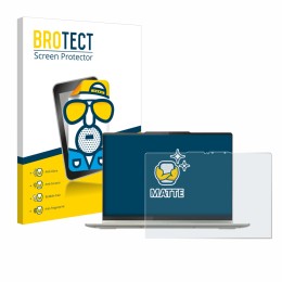 Parte frontal de un envase de producto con el logotipo de la marca BROTECT. Al lado se muestra el dispositivo Lenovo Yoga 7 2-