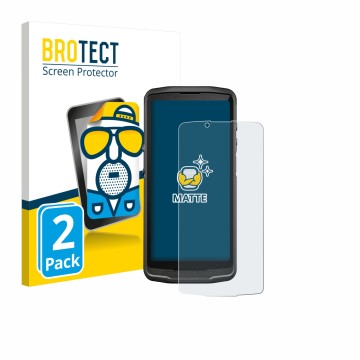 Parte frontale di una confezione del prodotto con il logo del marchio BROTECT. Accanto è raffigurato il dispositivo Crosscall 