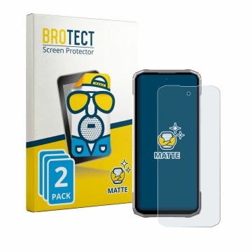 Front side of a product packaging with the brand logo BROTECT. Next to it is the device Doogee Blade 20 Max shown with the cor