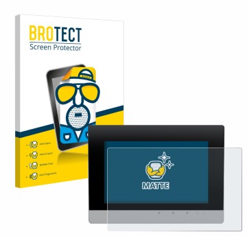 Vorderseite einer Produktverpackung mit dem Markenlogo BROTECT. Daneben ist das Gerät WAGO Touch Panel 600 Web Panel mit dem z