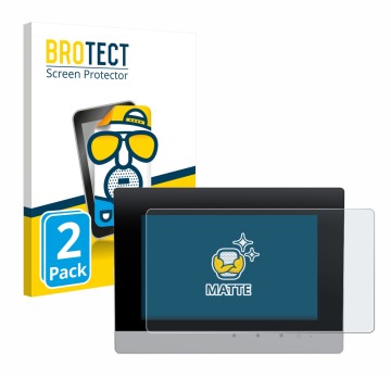 Parte frontal de un envase de producto con el logotipo de la marca BROTECT. Al lado se muestra el dispositivo WAGO Control Pan