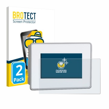 Vorderseite einer Produktverpackung mit dem Markenlogo BROTECT. Daneben ist das Gerät BUCHER automation JetView 1004 mit dem z