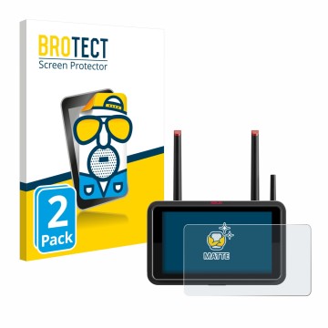 Vorderseite einer Produktverpackung mit dem Markenlogo BROTECT. Daneben ist das Gerät Atomos Ninja TX mit dem zugehörigen Disp