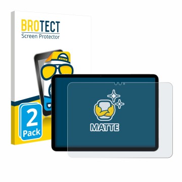 Face avant d’un emballage produit avec le logo de la marque BROTECT. À côté, l’appareil Apple iPad Air 11