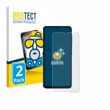Vorderseite einer Produktverpackung mit dem Markenlogo BROTECT. Daneben ist das Gerät Samsung Galaxy M07 mit dem zugehörigen D