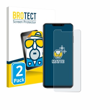 Front side of a product packaging with the brand logo BROTECT. Next to it is the device Huawei Enjoy 60X shown with the corres